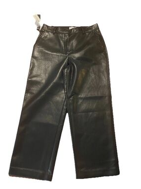 Aritzia Babaton Command Crop Pants Faux Vegan Leather 10 NWT Goth Sexy Vamp